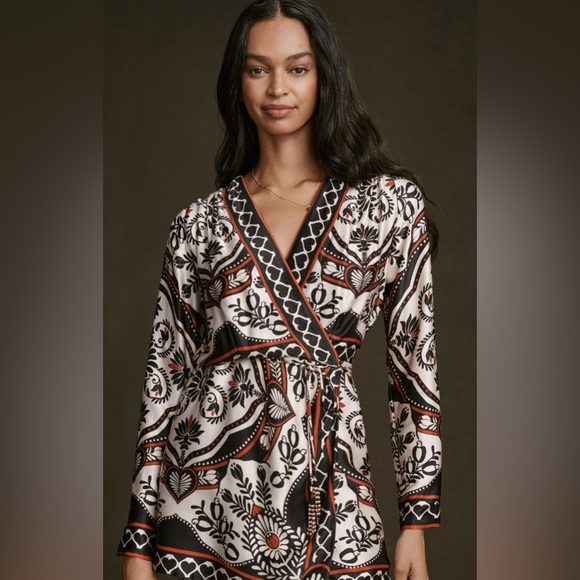 FARM Rio Jackets & Blazers - Farm Rio Passion Scarf Wrap kimono black and ivory size L NWT